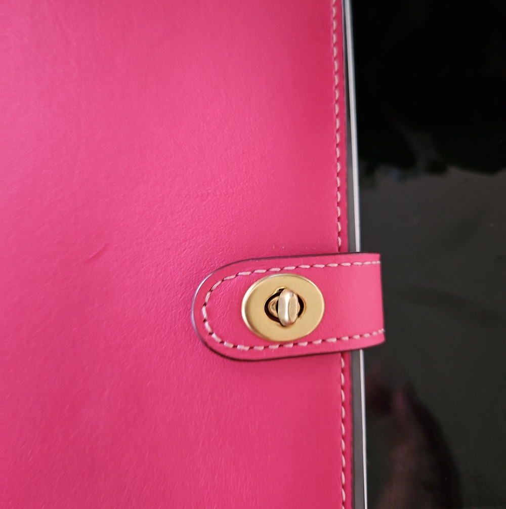 Coach Leather Notebook Agenda Notebook Cover Leather Pink - Picture 4 of 7
